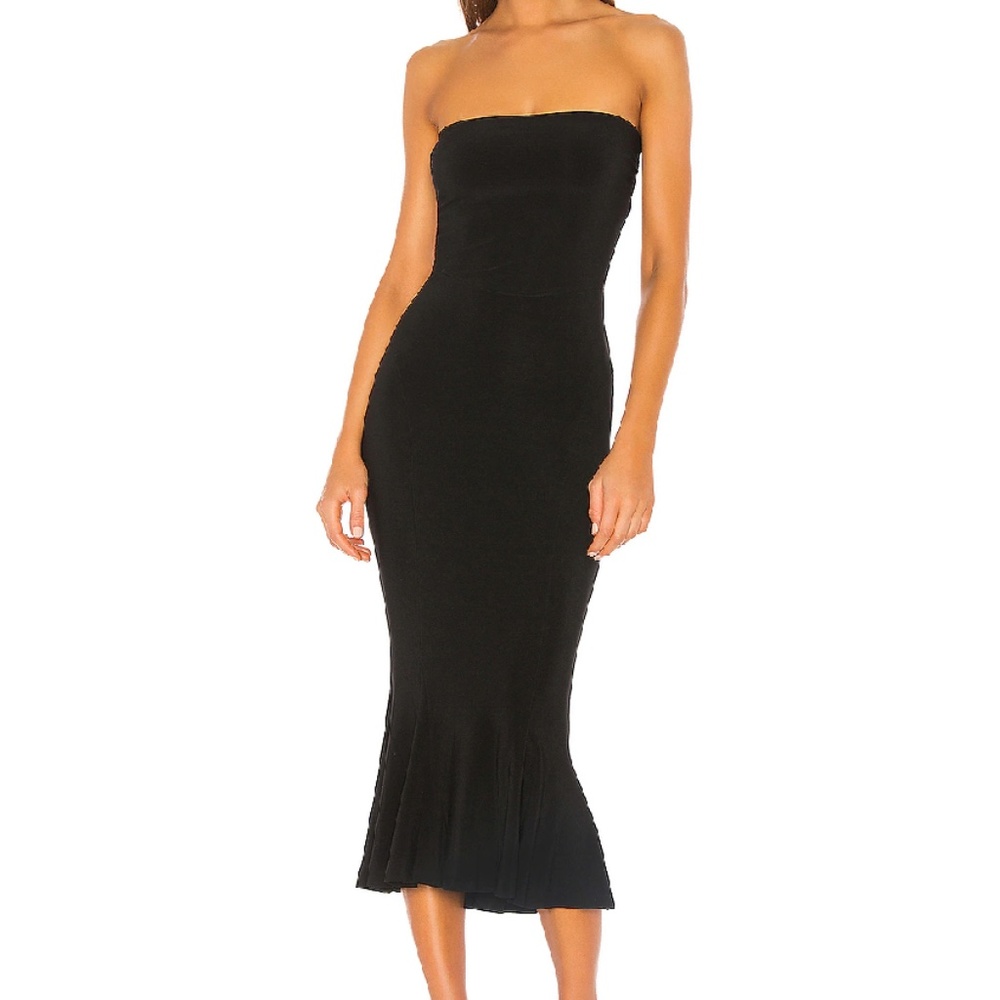Norma Kamali Strapless Fishtail Dress
